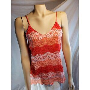 SOLA la Fe Orange and White Lace Spaghetti Straps